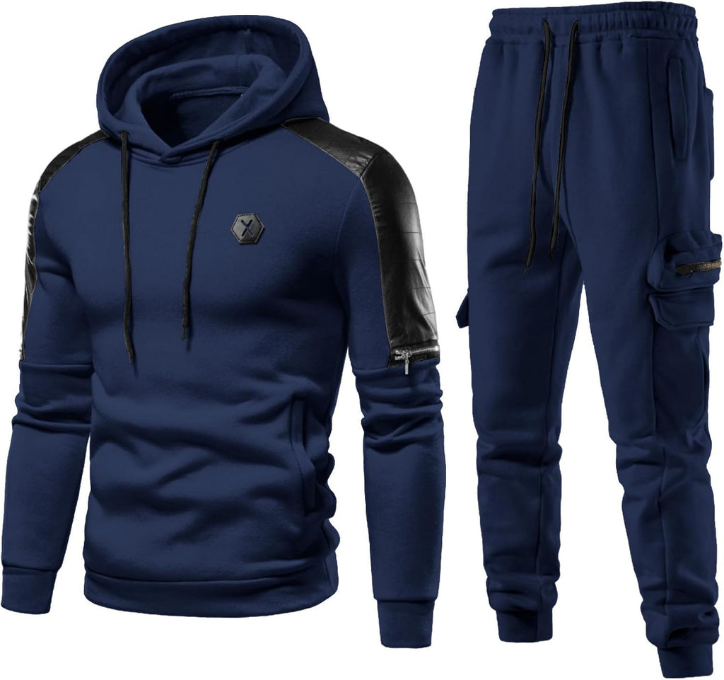 Men'S Tracksuit 2 Piece Hoodie Athletic Jogging Sweatsuits for Men Casual Sports Long Sleeve Pullover Suit Set