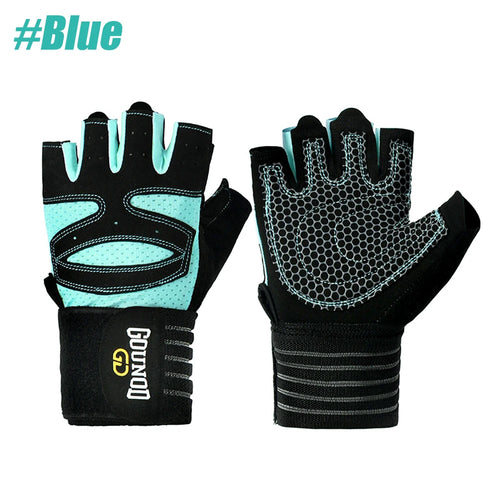 1Pair Workout Gloves for Men Women, Padded Weight Lifting Gloves with Wrist Wraps Support, Full Palm Protection, Grip for Gym Tr